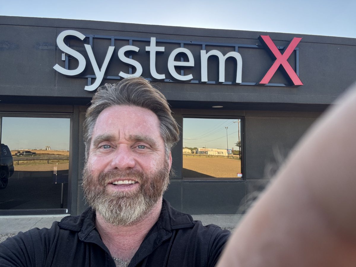 JR Ferguson outside the SystemX building in Lubbock, Texas, in daylight